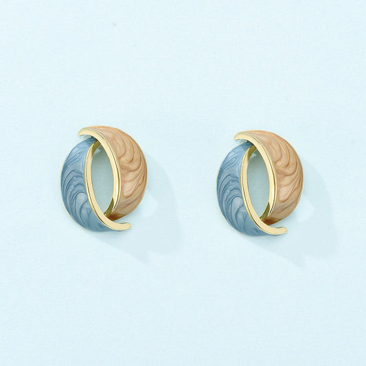 Aretes de Oro Forest Simple con Diamantes