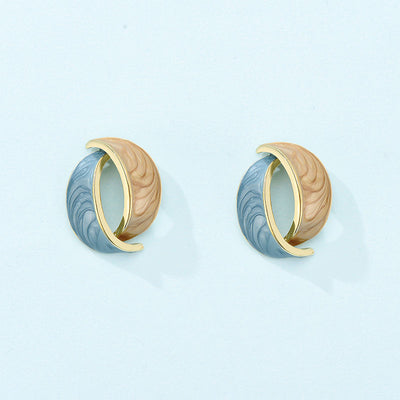 Aretes de Oro Forest Simple con Diamantes