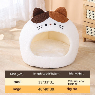 Nido Cálido para Gatos - Cama Felpa Cerrada Invierno - Image 6