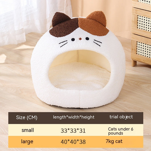 Nido Cálido para Gatos - Cama Felpa Cerrada Invierno - Image 6