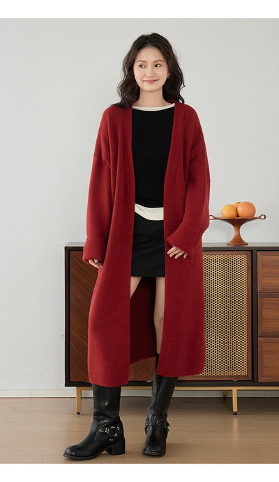 Cardigan Largo Tejido Suelto para Mujer - Abrigo Acogedor - Image 25