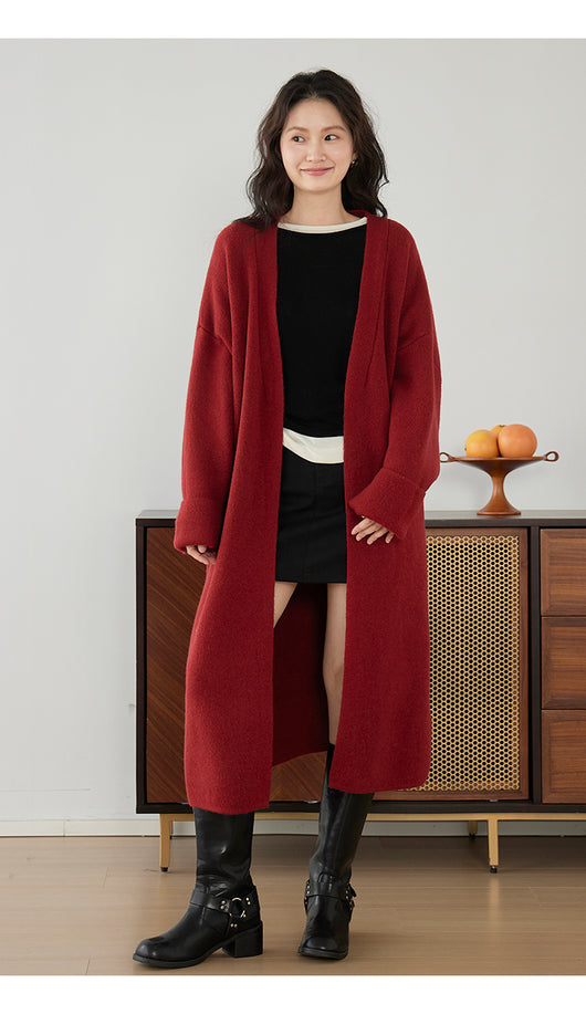 Cardigan Largo Tejido Suelto para Mujer - Abrigo Acogedor - Image 25