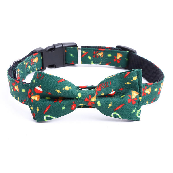 Collar Navideño para Perros Medianos y Grandes con Moño