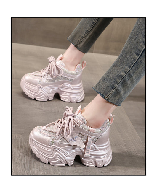 Zapatos Deportivos con Plantilla Elevadora y Detalles Brillantes para Mujer - Image 17