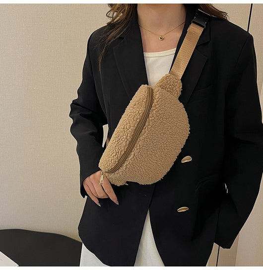 Bolso de Lana de Cordero Crossbody Casual - Image 12