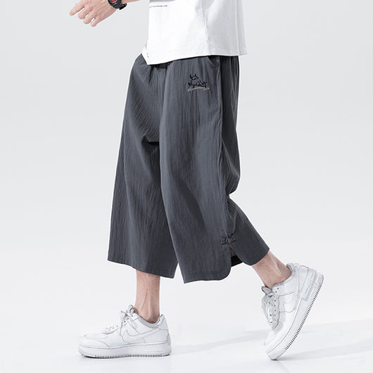 Pantalones Cortos de Lino con Botones Casuales - Image 4