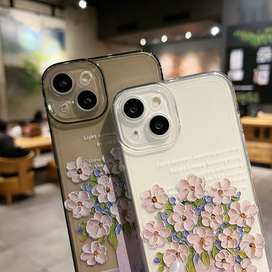 Funda Protectora Transparente Floral para Celular - Image 9