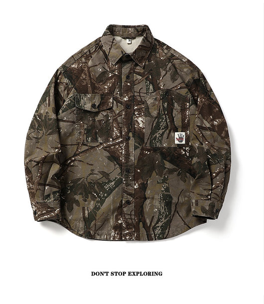 Camisa de Camuflaje Holgada de Manga Larga para Hombre - Image 16