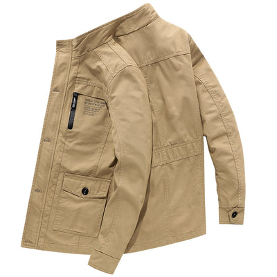 Chaqueta Cortaviento de Algodón Lavado para Hombre - Casual y Versátil - Image 3