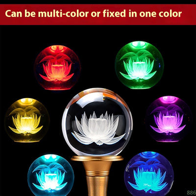 Lámpara Buda Loto Cristal LED Multicolor - Luz Decorativa para Altar y Hogar - Image 3