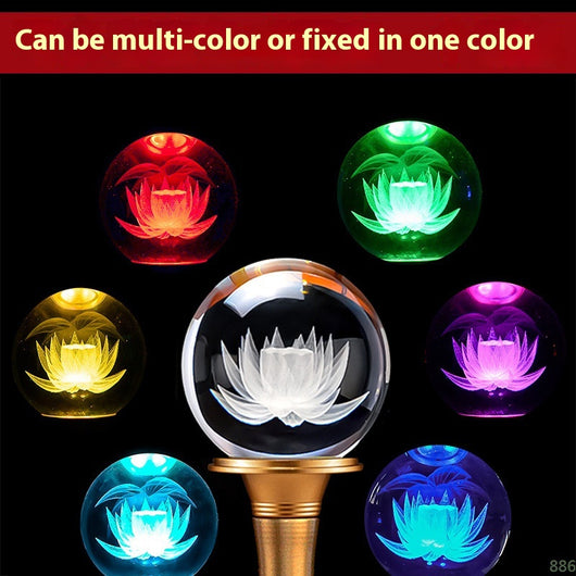 Lámpara Buda Loto Cristal LED Multicolor - Luz Decorativa para Altar y Hogar - Image 3