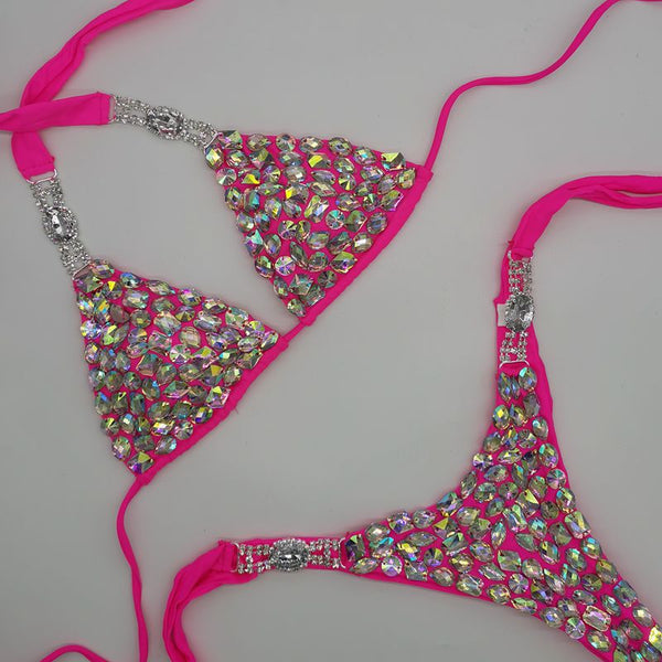 Bikini Deportivo con Detalles de Aleación Diamantada para Mujer