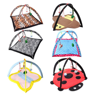 Casa de Juegos para Gatos Plegable con Hamaca y Juguetes Incluidos - Image 2
