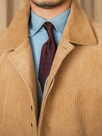 Abrigo Corduroy Otoño Largo Suelto Manga Raglan Retro - Image 13
