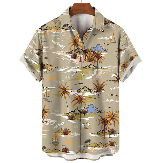 Camisa Vintage de Verano para Hombre Cuello V Talla 5XL - Image 2