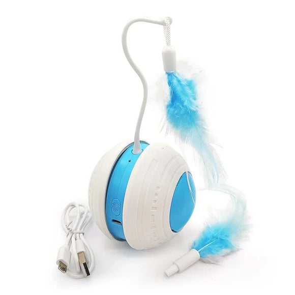 Juguete Interactivo Eléctrico para Gatos con Movimiento Irregular y Plumas