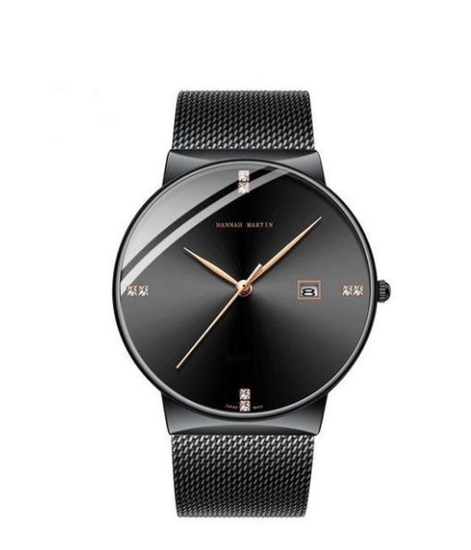 Reloj de Negocios Elegante con Malla Acero Inoxidable y Detalles de Diamante - Image 2