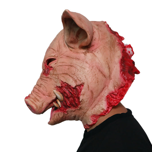 Máscara Latex de Cabeza de Cerdo Descompuesta para Halloween - Image 5