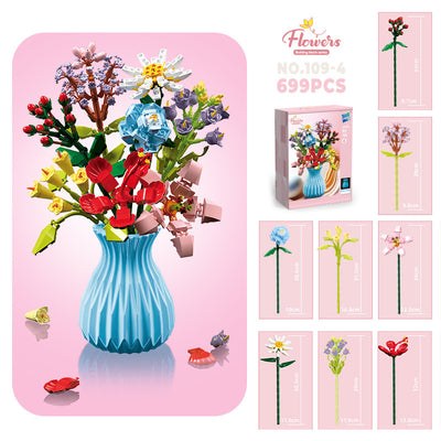 Bloques de Construcción Flores con Piezas Pequeñas - Juguete Educativo Armable - Image 9
