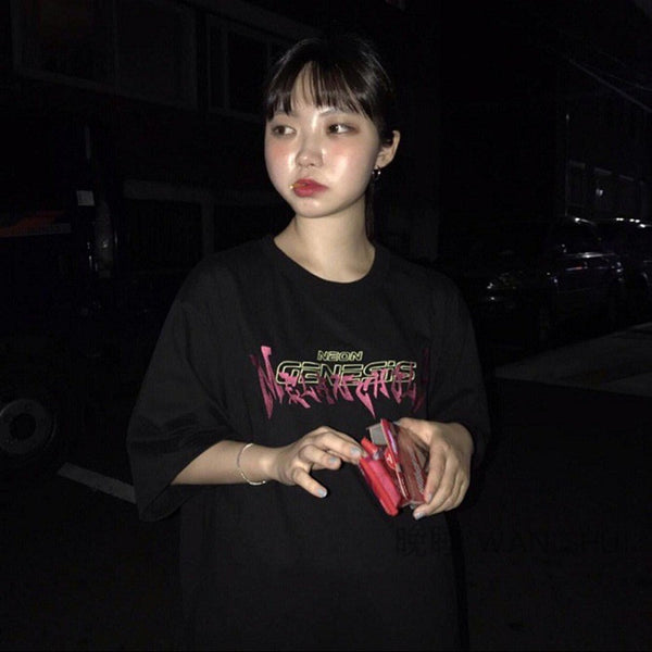 Playera Suelta Cuello Redondo Estilo Harajuku Tendencia Coreana