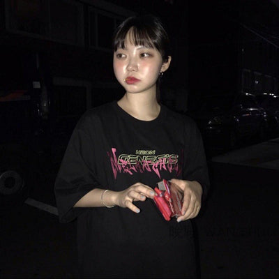 Playera Suelta Cuello Redondo Estilo Harajuku Tendencia Coreana - Image 2