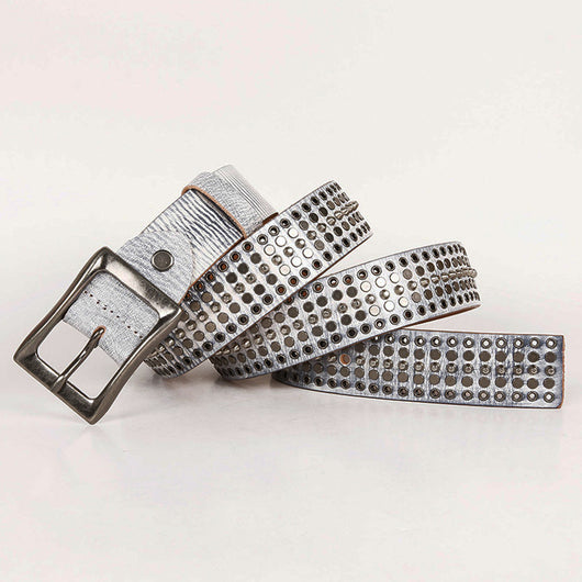 Cinturón de Cuero Ancho 3.5" Unisex con Remaches Calados - Image 2