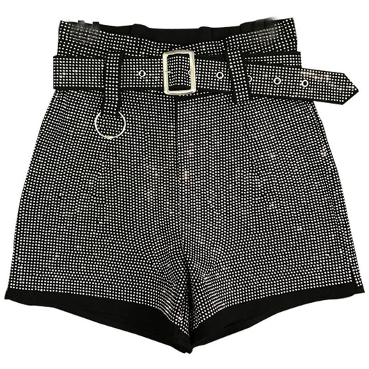 Cinturón de Moda Primavera con Cristales Brillantes - Shorts Versátil de Efecto Piel - Image 17