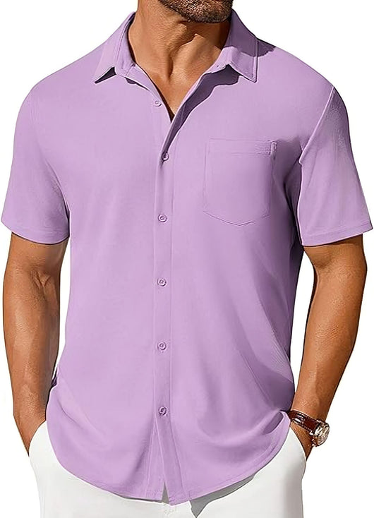 Camisa Casual de Manga Corta Resistente a Arrugas para Hombre - Image 15