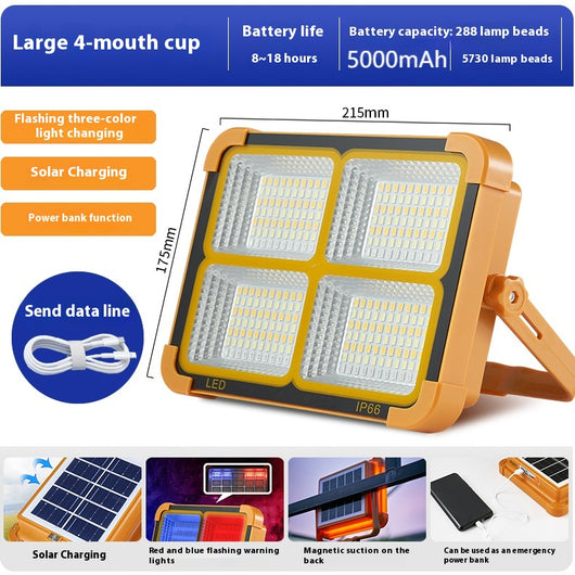 Lámpara Solar Portátil de Emergencia 5 en 1 para Camping y Exteriores - Image 6