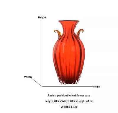 Jarrón de Cristal Rojo Premium de Gran Formato - Image 6