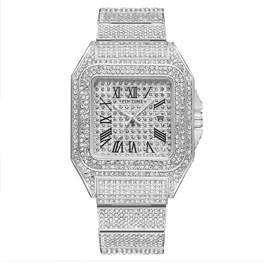 Reloj Cuadrado de Cuarzo para Hombre con Diamantes PINTIME - Image 4