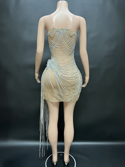 Vestido de Fiesta Elegante con Borlas de Cristal para Sesión Fotográfica de Cumpleaños - Image 10