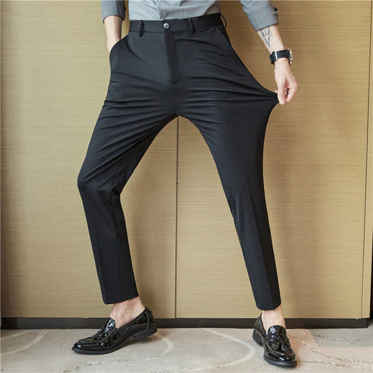 Pantalones Casuales Slim Fit de Color Sólido para Hombre - Image 2
