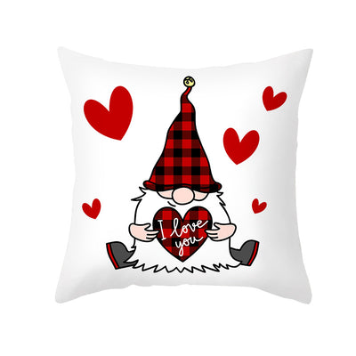 Funda de Almohada Día de San Valentín Letras Cartoon Roja - Tela Melocotón - Image 18
