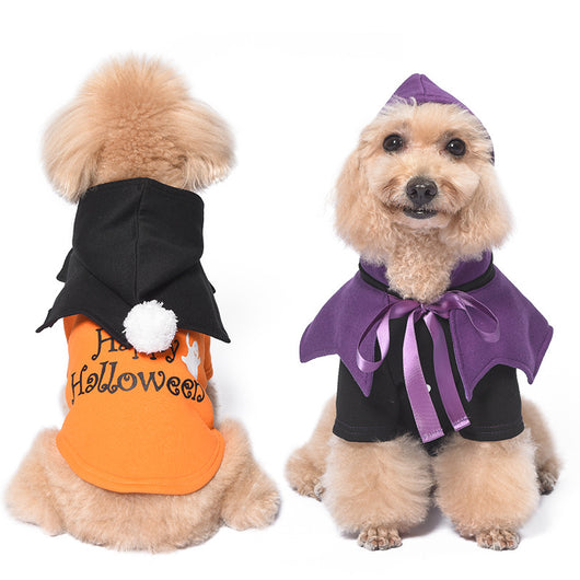 Suéter de Calabaza Divertido de Dos Piezas para Perros - Poncho Incluido - Image 2