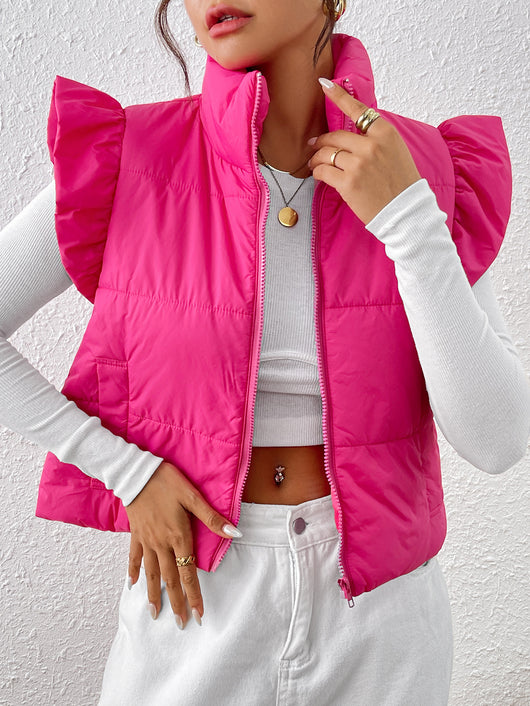 Chaleco Térmico Acolchado de Algodón con Cuello Alto Slim - Image 11