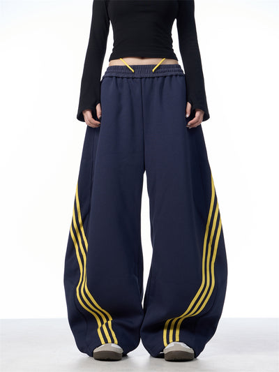 Pantalones Casuales Anchos a Rayas con Cordones - Image 27