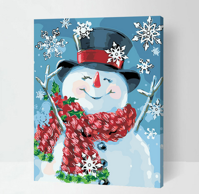 Kit de Pintura Digital Muñeco de Nieve DIY