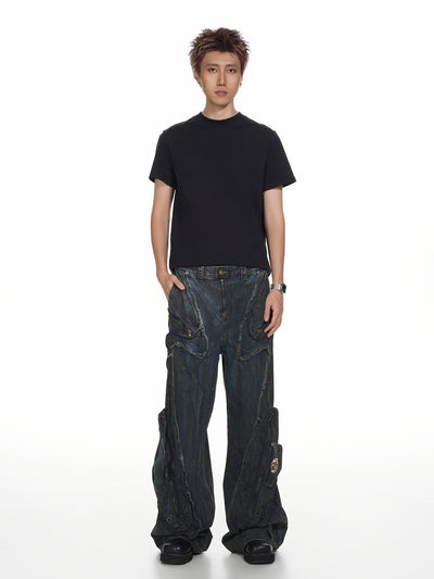 Pantalones Vaqueros Oversized Estilo Urbano Americano Corte Pesado - Image 15
