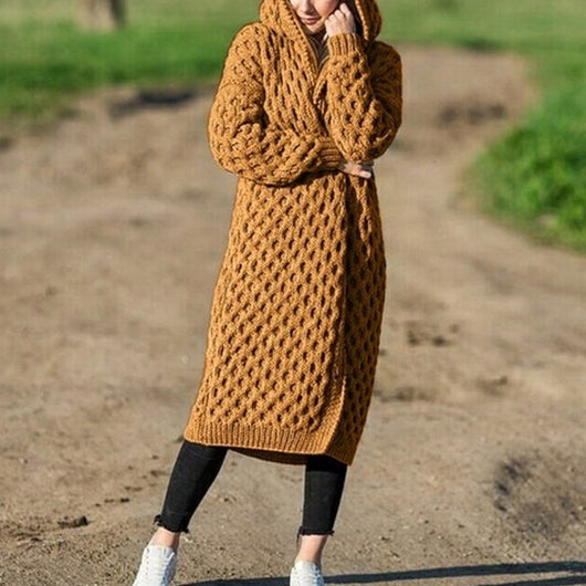 Cardigan Tejido Grueso con Capucha para Invierno Mujer - Image 6