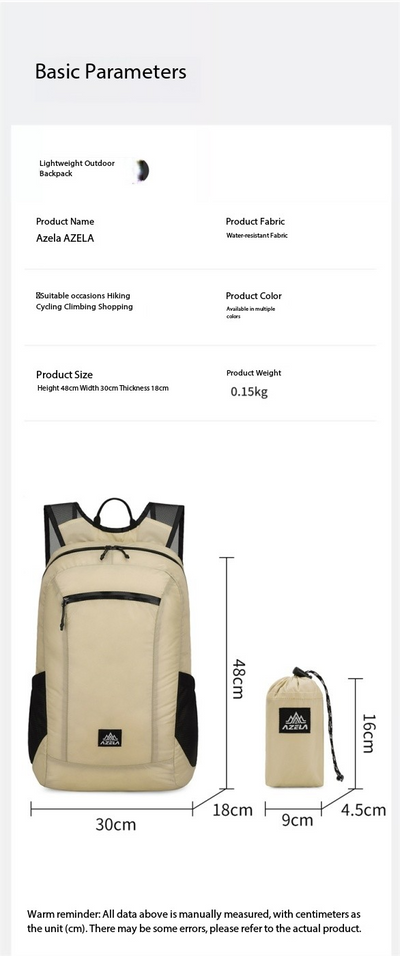 Mochila de Senderismo Ligera AZELA, Blanca para Viajes al Aire Libre con Múltiples Bolsillos y Correas Transpirables - Image 30