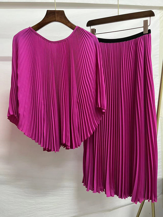 Blusa Elegante con Mangas Murciélago y Pliegues en Chifón - Image 7