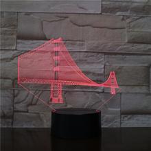 Lámpara LED 3D Puente de Manhattan - Luz Nocturna Ilusión Óptica Multicolor - Image 3