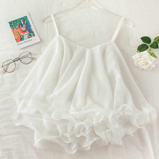 Blusa Suelta de Gasa con Volantes para Mujer - Image 17