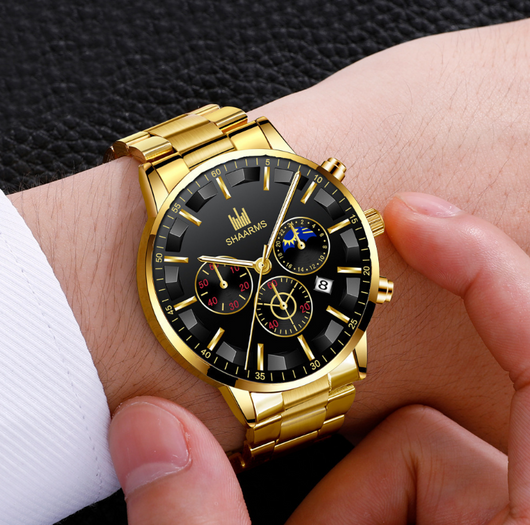 Reloj de Cuarzo Grande con Tres Ojos y Calendario - Diseño Redondo Elegante - Image 6