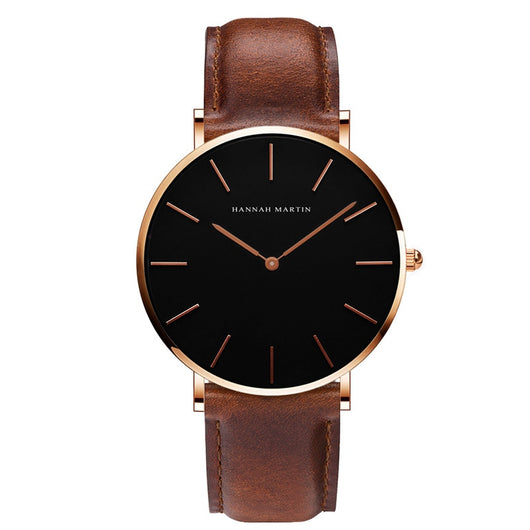 Reloj de Negocios Ultrafino Impermeable - Cuarzo Minimalista Unisex Negro - Image 23