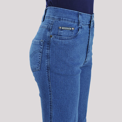 Pantalones Vaqueros Mujer Cintura Alta Stretch Pierna Recta Slim - Image 12