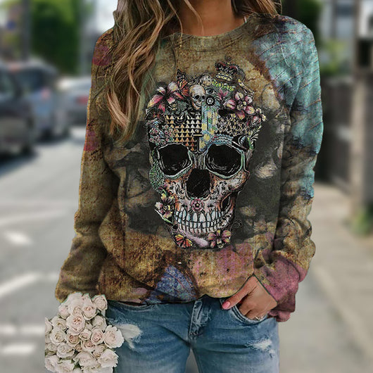 Sudadera de Manga Larga con Estampado Calavera - Image 5