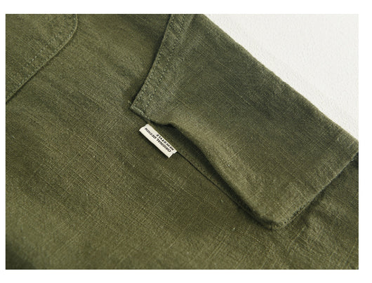 Pantalones Cortos Casuales de Algodón y Lino Relajados para Hombre - Image 12