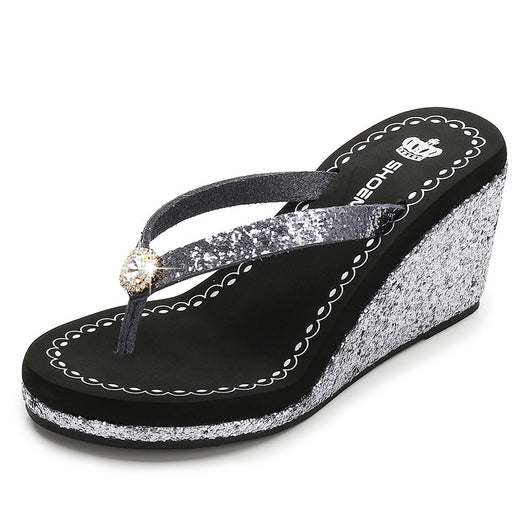 Pantuflas de Tacón Alto con Lentejuelas y Cristales para Mujer - Image 13